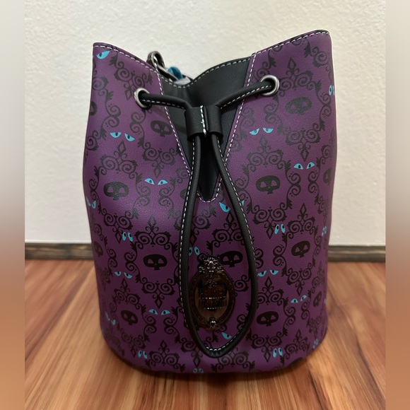 Loungefly Handbags - Disney Parks Loungefly Haunted Mansion Glow-in-the-Dark Wallpaper Drawstring Bag